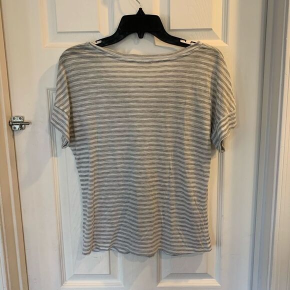 AG Gray and White Striped Tee - Picture 4 of 6